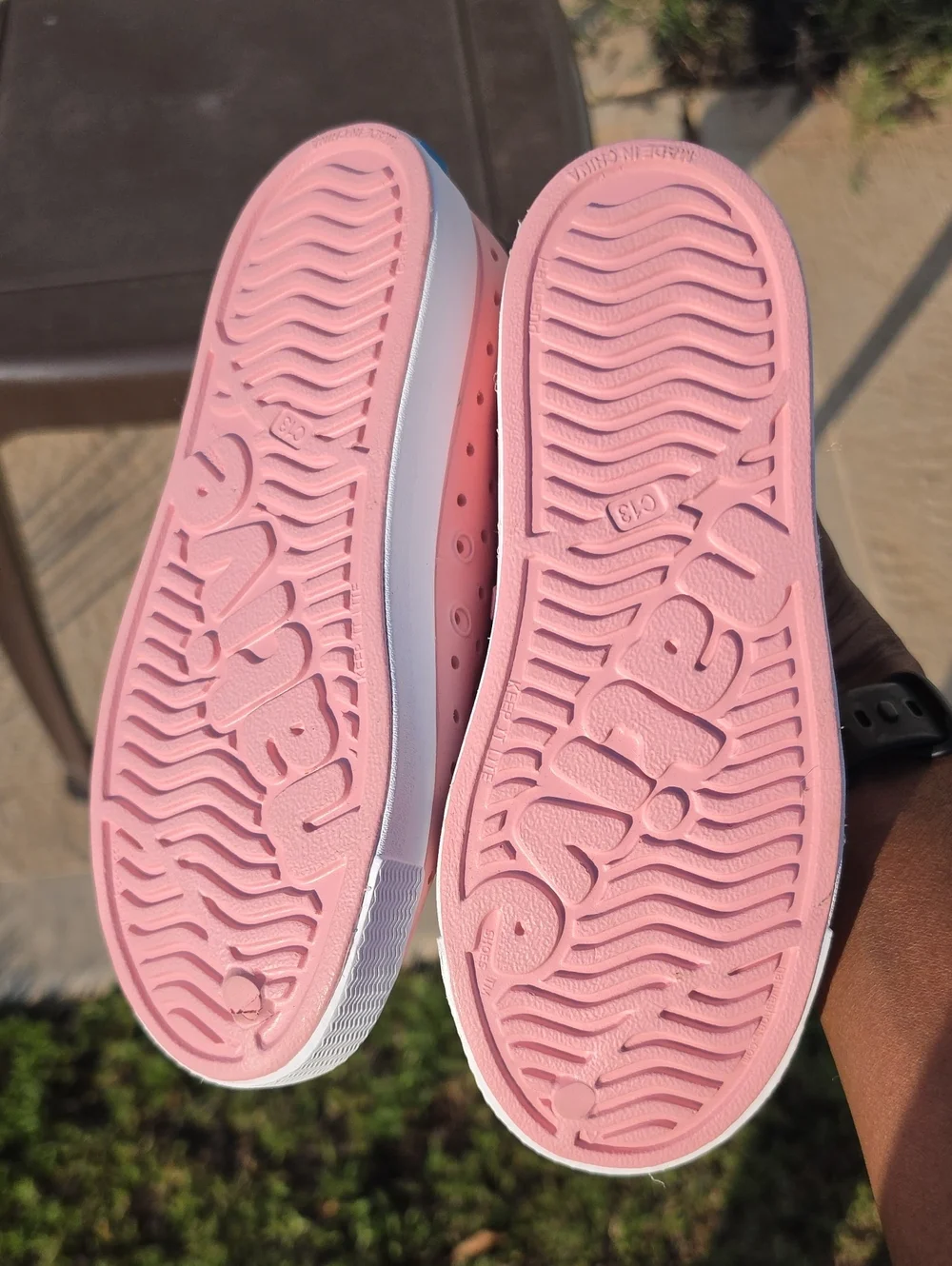 Native Shoes Kids' Jefferson Little Kid Size C13 Slip-On Rose Pink Shell White